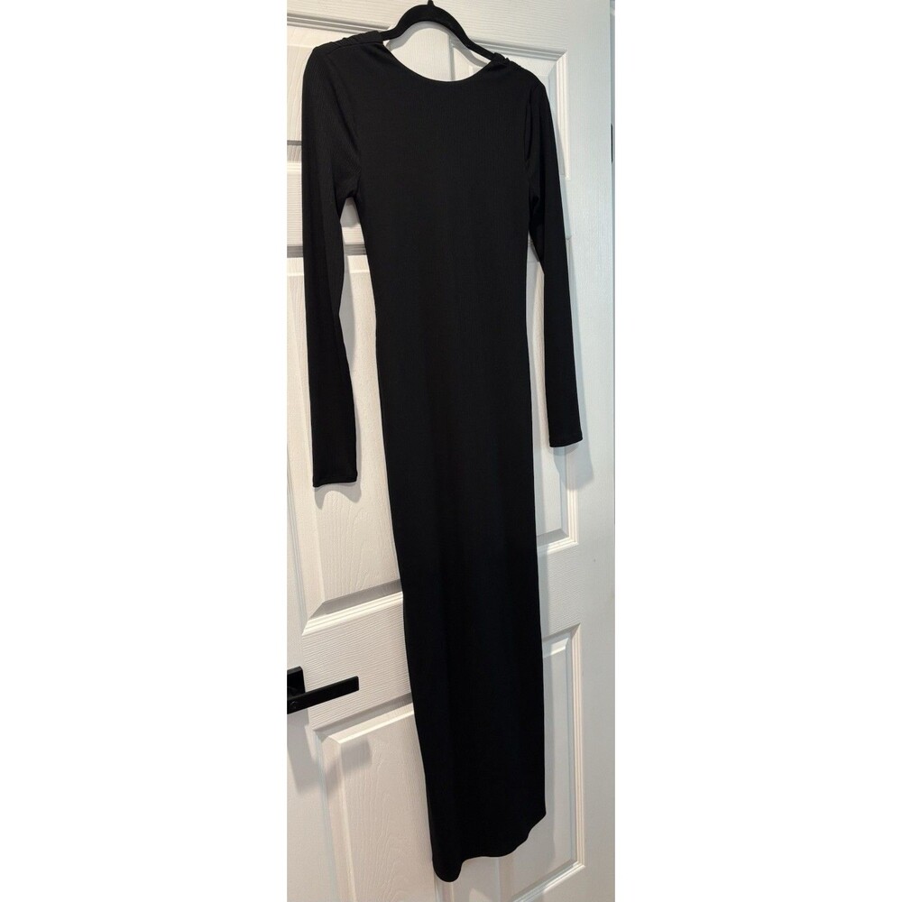Women’s House Of Harlow Long Black Dress Sz Small Stretch Low Back Goth Witchy